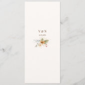 Herfstrozen Botanisch Schrift Menu (Achterkant)