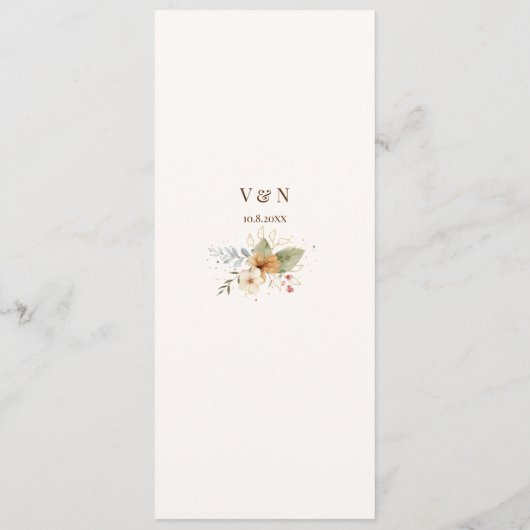 Herfstrozen Botanisch Schrift Menu (Achterkant)