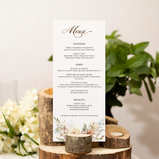 Herfstrozen Botanisch Schrift Menu