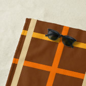 Herfstruitpatroon in oranje groen en bruin strandlaken (In situ)