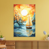 Herfstrust: Abstracte Waterverf Herfst Canvas Afdruk (Insitu (Woonkamer))