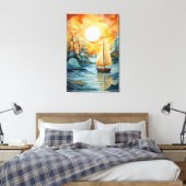 Herfstrust: Abstracte Waterverf Herfst Canvas Afdruk (Insitu (Slaapkamer))