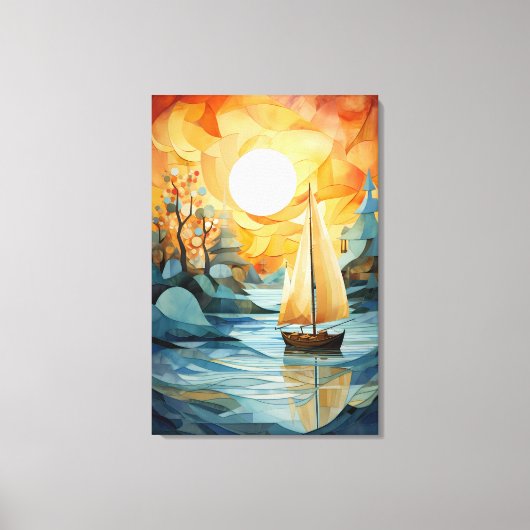 Herfstrust: Abstracte Waterverf Herfst Canvas Afdruk (Voorkant)