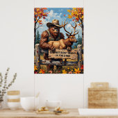Herfst's Gentle Giants: Sasquatch en de hert Poster (Keuken)