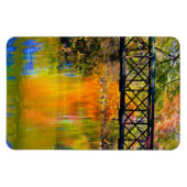 Herfstscène met houten voetgangersbrug magneet (Horizontaal)