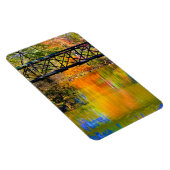 Herfstscène met houten voetgangersbrug magneet (Rechterzijde)