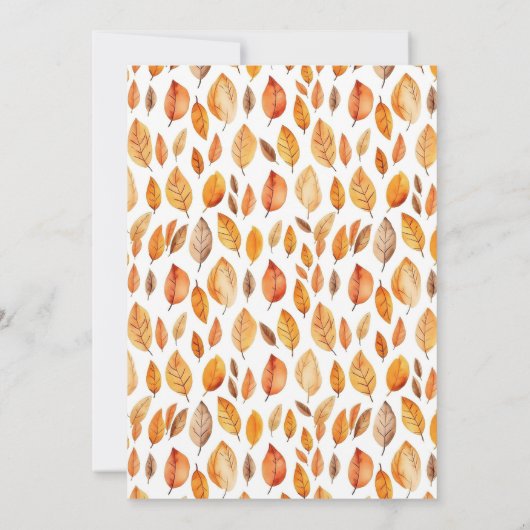 Herfstscène Thanksgiving Diner Kaart (Achterkant)