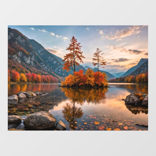 Herfstscène-vensterklemming Raamsticker (Vel)