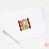 herfstscène vierkante sticker (Envelop)