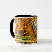 Herfstscenery die Gift schilderen Mok (Voorkant links)