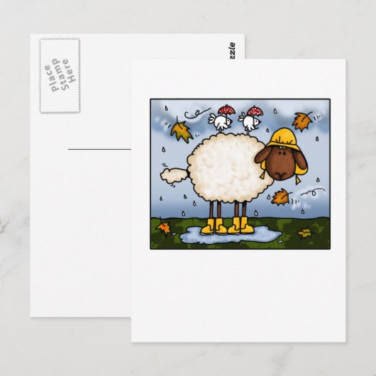 herfstschapen - briefkaarten (Voorkant / Achterkant)