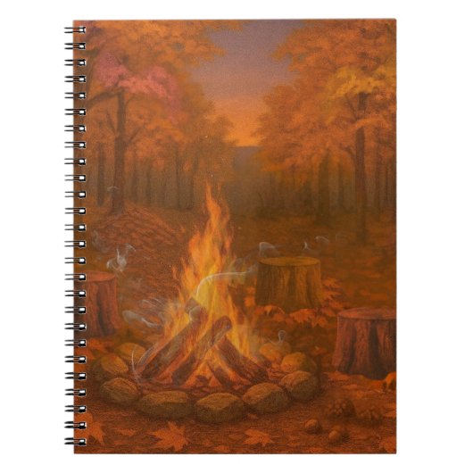 Herfstschemering Kampvuur Notitieboek (Voorkant)