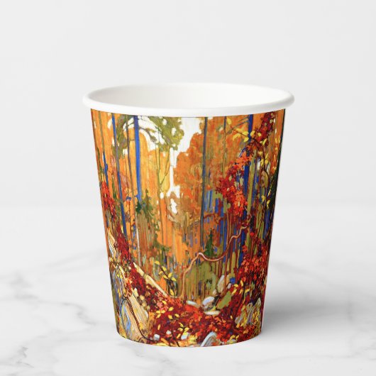 herfstschilderij van Garland, beroemd schilderij, Papieren Bekers (Achterkant)