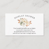 Herfstschoeisel met Baby shower pompoenscherm Informatiekaartje (Voorkant)