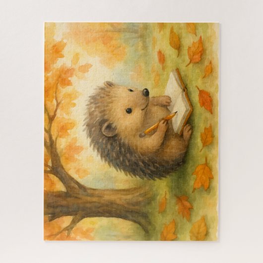 Herfstschrift van de egel legpuzzel (Verticaal)