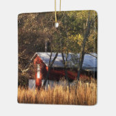 Herfstschuur in Centraal Maryland Keramisch Ornament (Links)