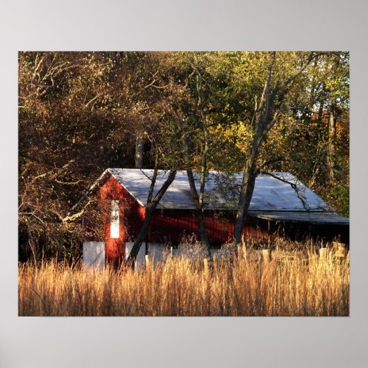 Herfstschuur in Centraal Maryland Poster (Voorkant)