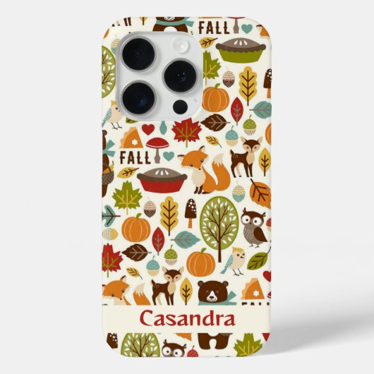 Herfstseizoen Animal Woodland patroon op maat Case-Mate iPhone Case (Achterkant)