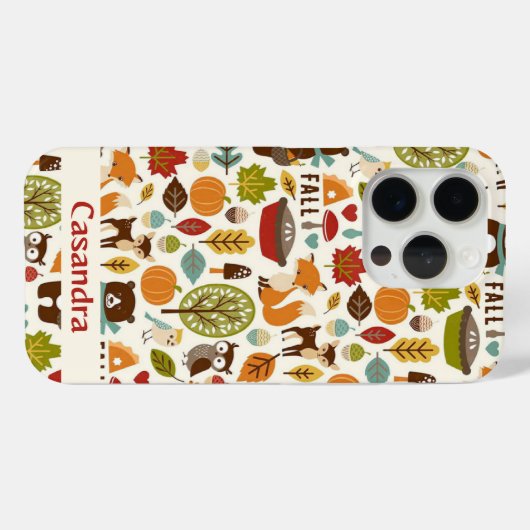 Herfstseizoen Animal Woodland patroon op maat Case-Mate iPhone Case (Achterkant (horizontaal))