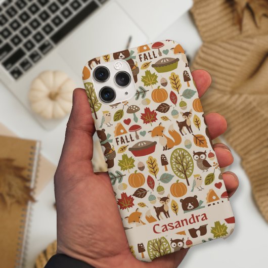 Herfstseizoen Animal Woodland patroon op maat Case-Mate iPhone Case