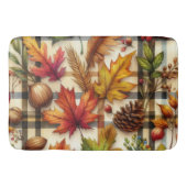 Herfstseizoen Bladeren Bijgewerkt Schotland Geruit Badmat (Voorkant)