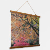 Herfstseizoen bladkleuren botanisch hangend wandkleed (Gebogen)