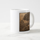 Herfstseizoen Halloween Scene in brons Grote Koffiekop (Voorkant rechts)