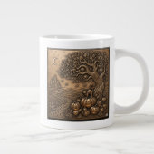 Herfstseizoen Halloween Scene in brons Grote Koffiekop (Rechts)