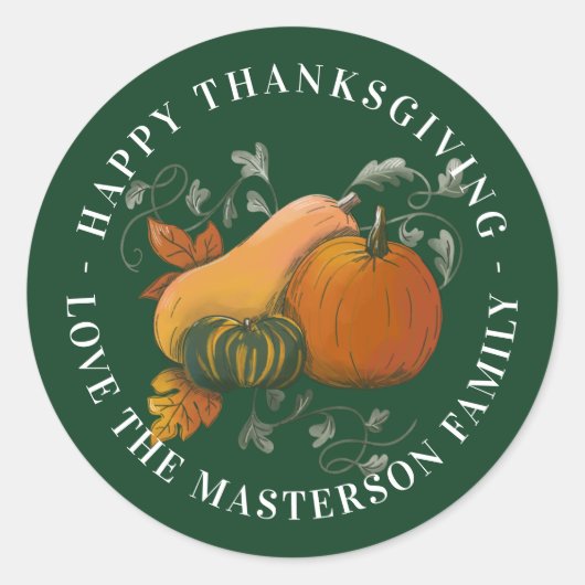 Herfstseizoen Herfst Oogst Happy Thanksgiving Ronde Sticker (Voorkant)