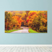 Herfstseizoen in de bergen canvas afdruk (Insitu (Houten vloer))