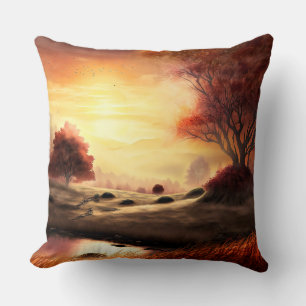 Herfstseizoen Landschapschilderkunst-68753 Kussen