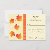 Herfstseizoen Maple verlaat Wedding Response Kaart (Voorkant)