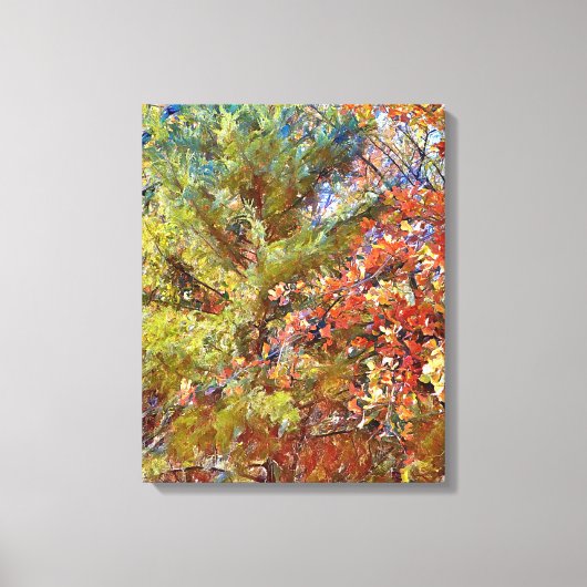 Herfstseizoen Natuur Trees Close Up Art Canvas Afdruk (Voorkant)