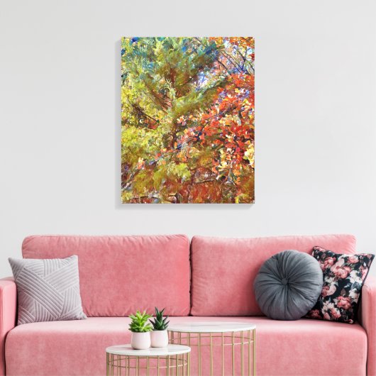 Herfstseizoen Natuur Trees Close Up Art Canvas Afdruk (Insitu (Woonkamer))