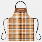 Herfstseizoen Plaid Pattern Schort met aangepaste  (Voorkant)