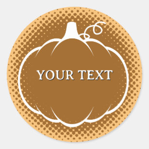 Herfstseizoen Pompoen Oogst Tekening Aangepaste Te Ronde Sticker