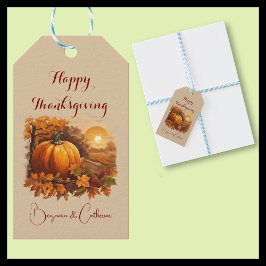 Herfstseizoen Pompoen Thema Gift Tag Cadeaulabel