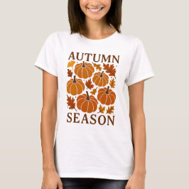 Herfstseizoen Pompoenen Herfstbladeren Oogstmaan T-shirt