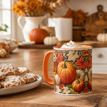 Herfstseizoen Pompoenen Keramische Koffie