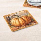 Herfstseizoen Pumpkin Theme Kartonnen Onderzetters (Schuin)