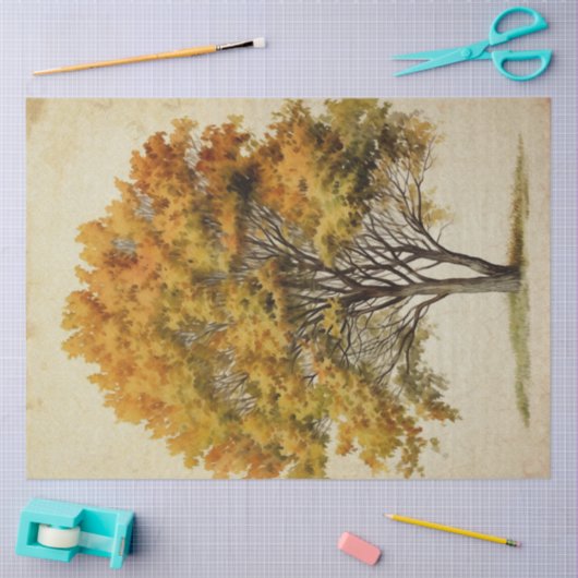 Herfstseizoen Tree Waterverf Tissuepapier (Craft)
