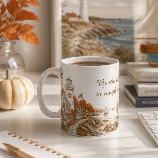 Herfstseizoen Vuurtoren Nautilus Kust- Koffiemok