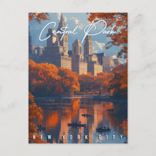 Herfstsereniteit: Central Park NYC Herfst Briefkaart