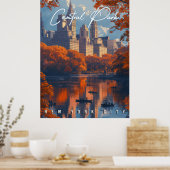 Herfstsereniteit: Central Park NYC Herfst Poster (Keuken)