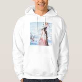 Herfstsereniteit: Elegante Dame & Kaki's Hoodie