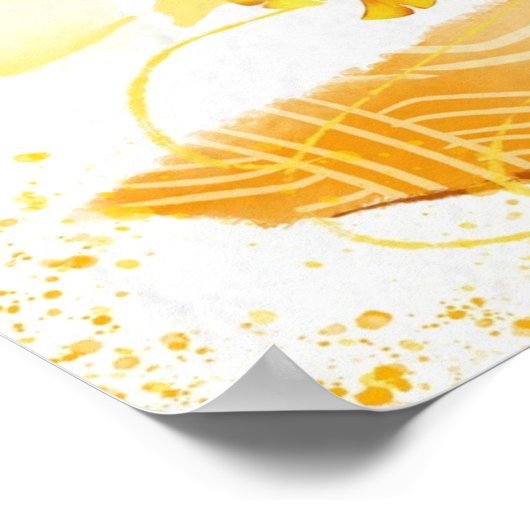 Herfstsereniteit: Japans Geisha Waterverf Poster (Hoek)