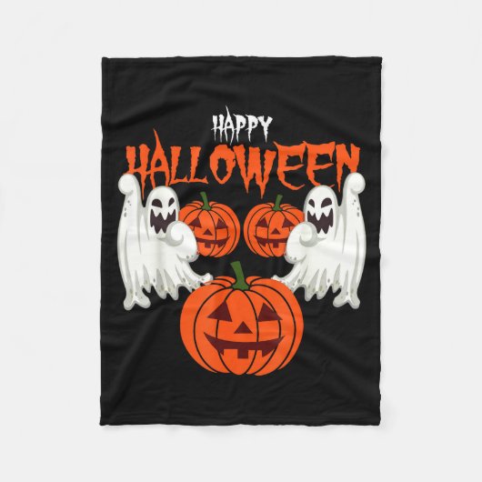 Herfstshirt met pompoengezicht spoken van de herfs fleece deken (Voorkant)