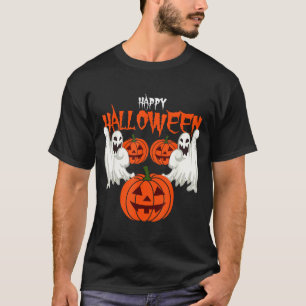 Herfstshirt met pompoengezicht spoken van de herfs t-shirt