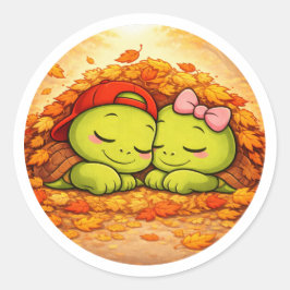 Herfstslapje Ronde Sticker