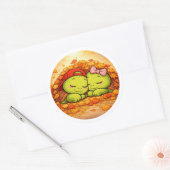 Herfstslapje Ronde Sticker (Envelop)